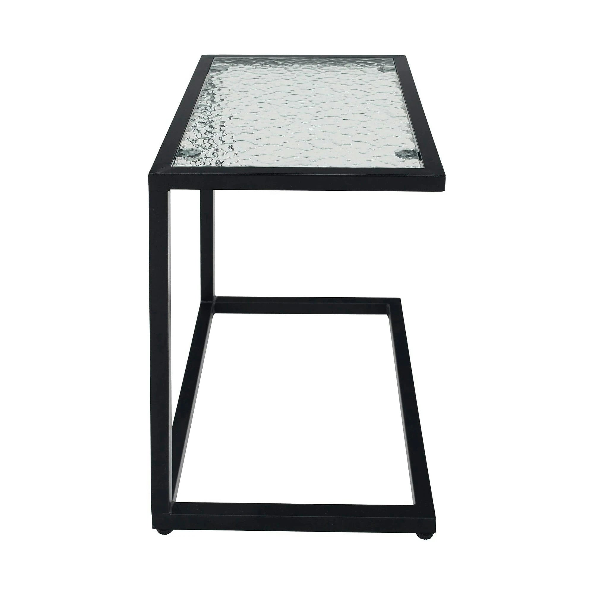 Masuta laterala SELKO, negru, sticla/metal, 45x30x46 cm