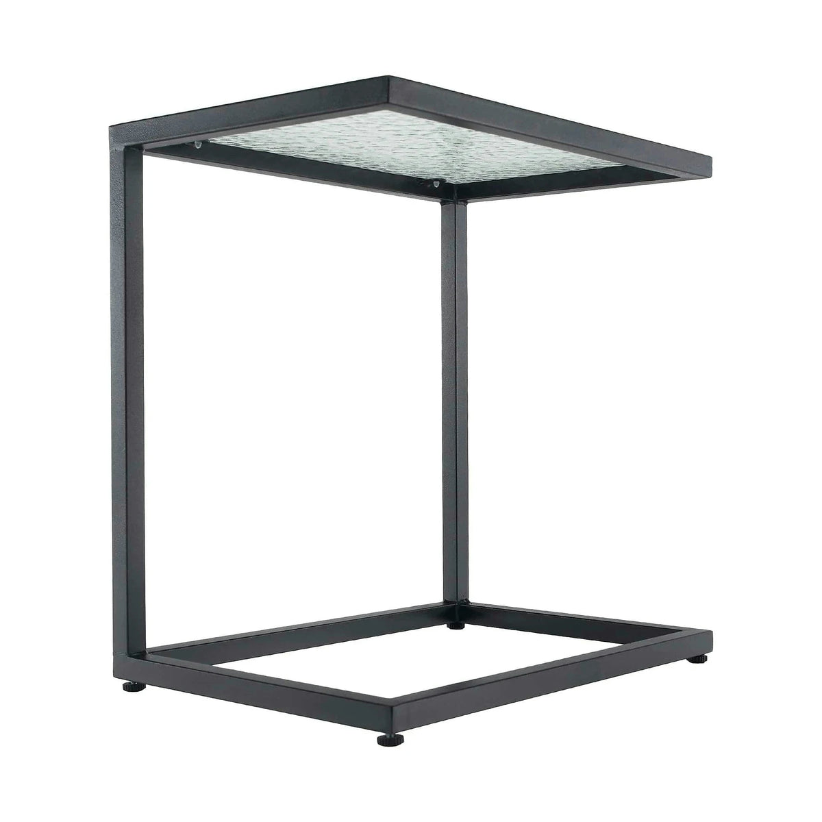 Masuta laterala SELKO, negru, sticla/metal, 45x30x46 cm