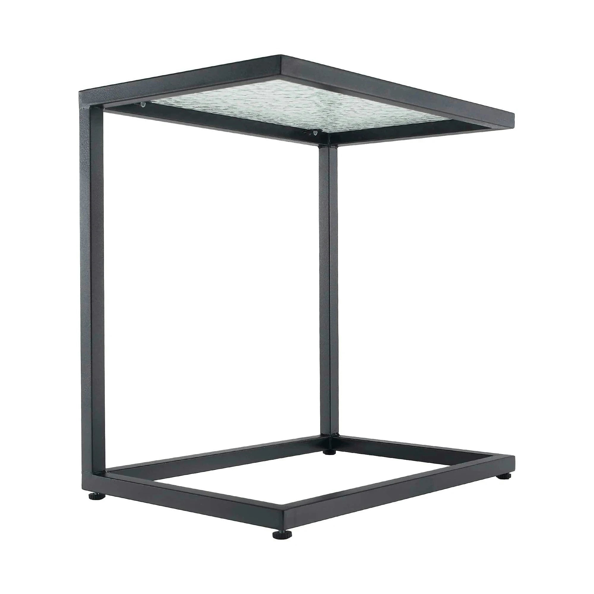 Masuta laterala SELKO, negru, sticla/metal, 45x30x46 cm