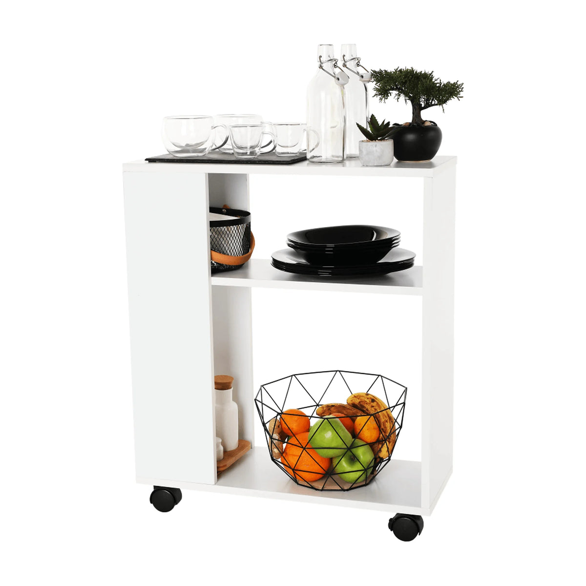 Masuta laterala ZOELA NEW, alb, PAL laminat, 60x24x70 cm