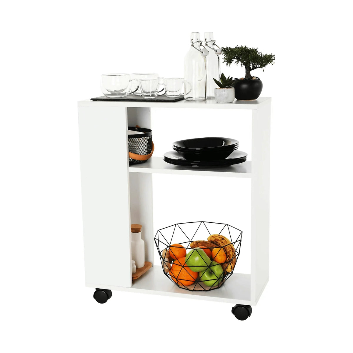 Masuta laterala ZOELA NEW, alb, PAL laminat, 60x24x70 cm