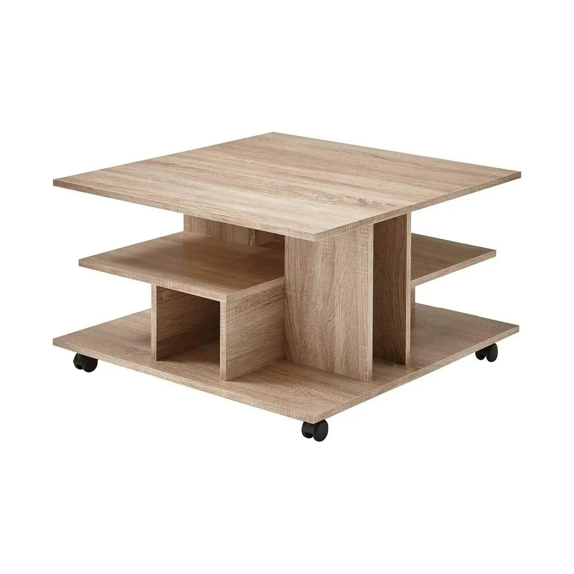 Masuta LEVKE LIGHT, stejar sonoma, PAL, 76x76x44 cm