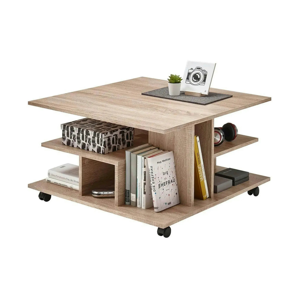 Masuta LEVKE LIGHT, stejar sonoma, PAL, 76x76x44 cm