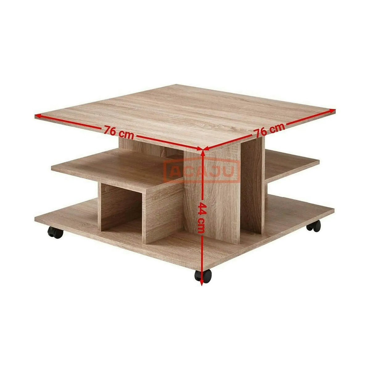 Masuta LEVKE LIGHT, stejar sonoma, PAL, 76x76x44 cm