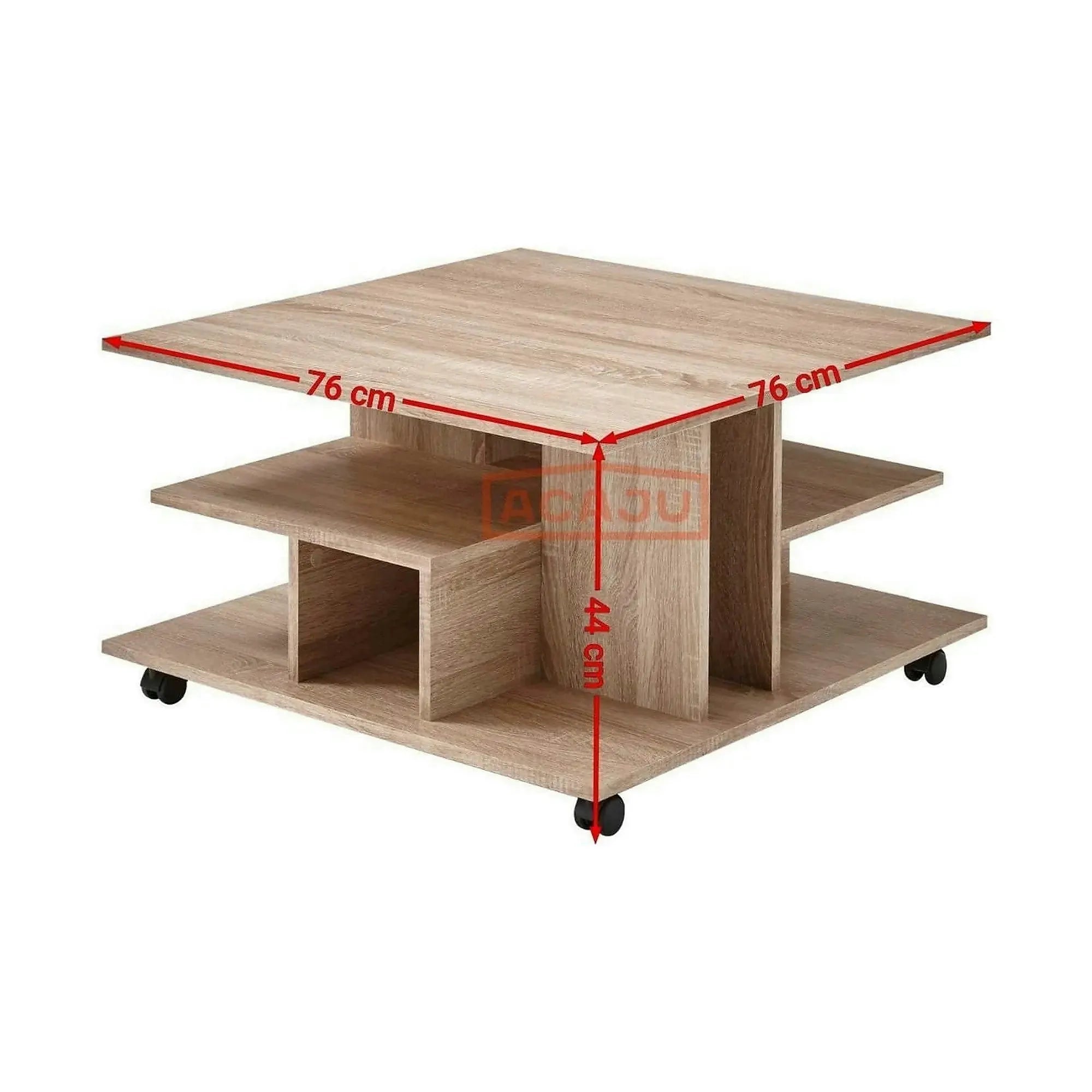 Masuta LEVKE LIGHT, stejar sonoma, PAL, 76x76x44 cm