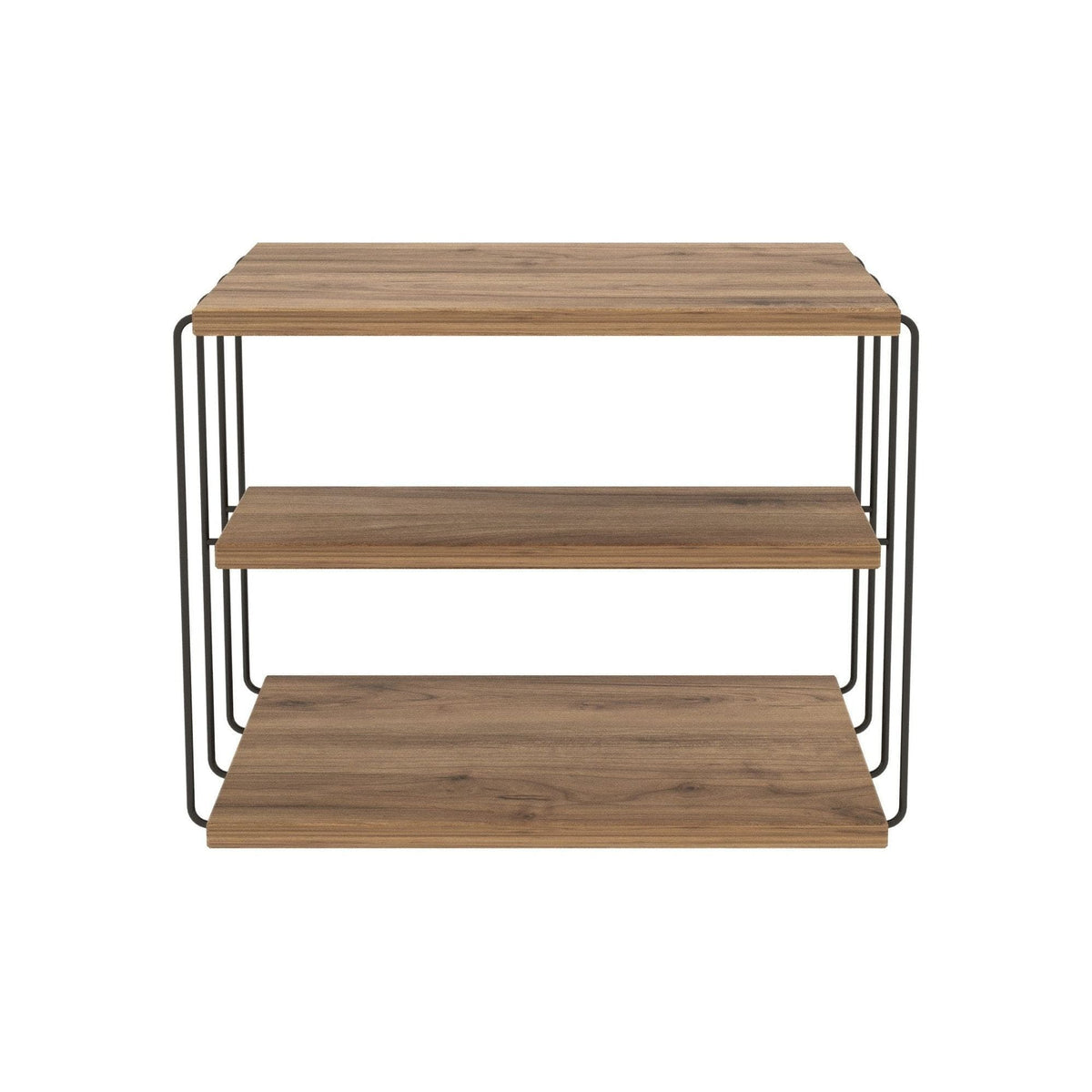 Masuta LIFON, stejar/negru, PAL/metal, 50x34x40 cm