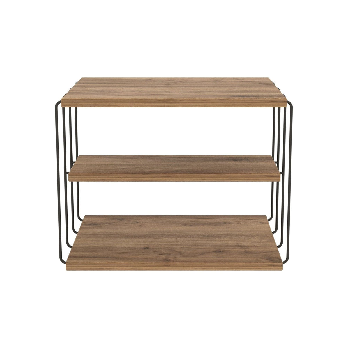 Masuta LIFON, stejar/negru, PAL/metal, 50x34x40 cm