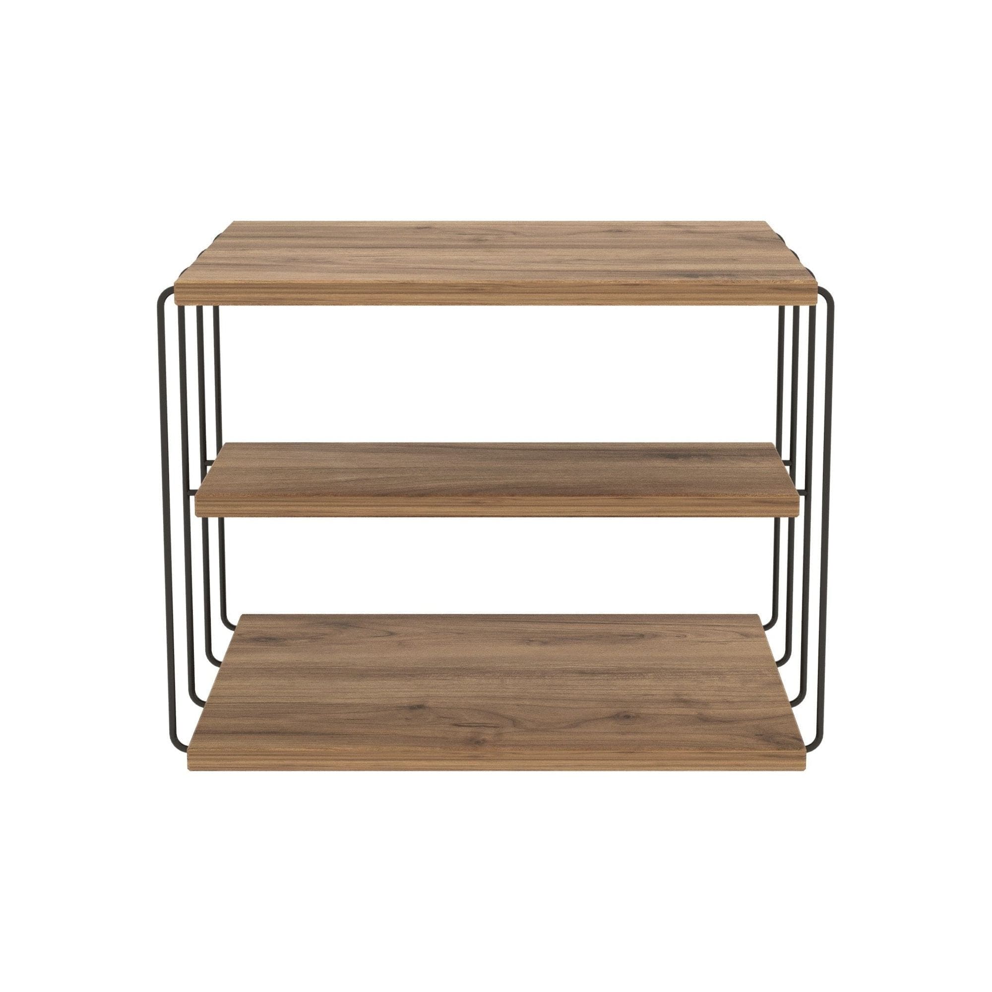 Masuta LIFON, stejar/negru, PAL/metal, 50x34x40 cm