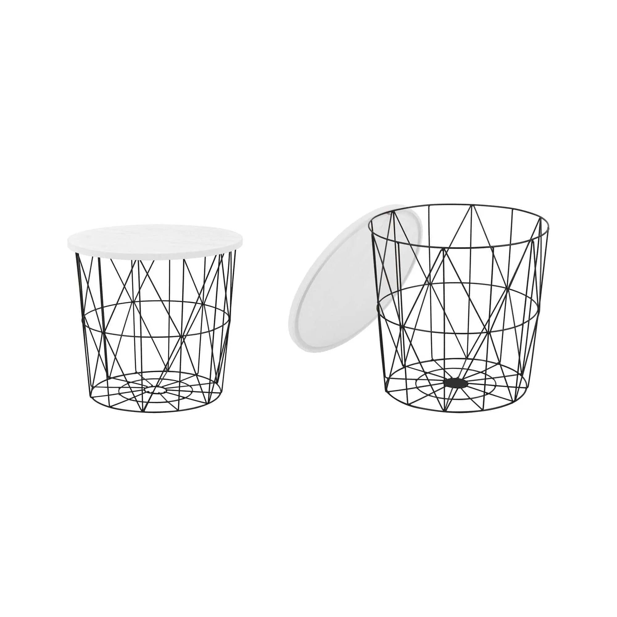 Masuta MARIFFA, alb/negru, 42x42x41 cm