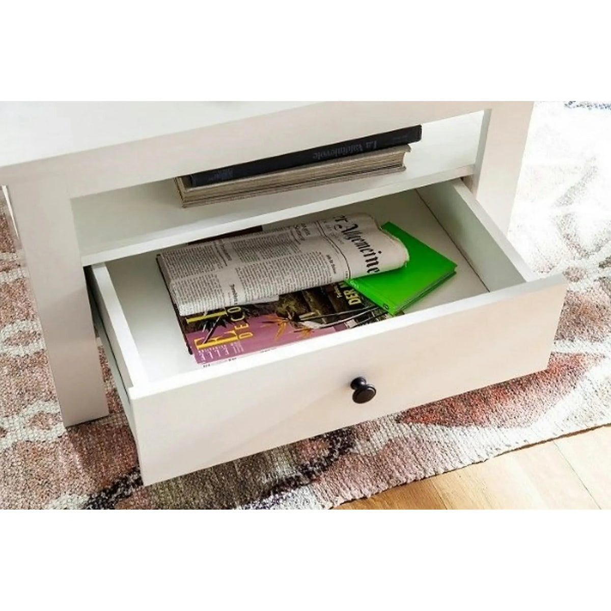 Masuta mica alba BRANDSON, alb, PAL laminat, 70x70x46 cm