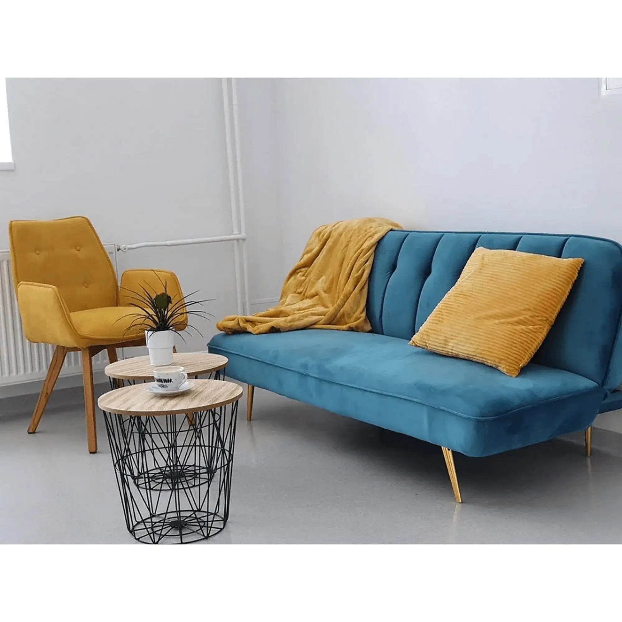 Masuta NANCER TYP 3, stejar deschis/negru, 40x40x48 cm