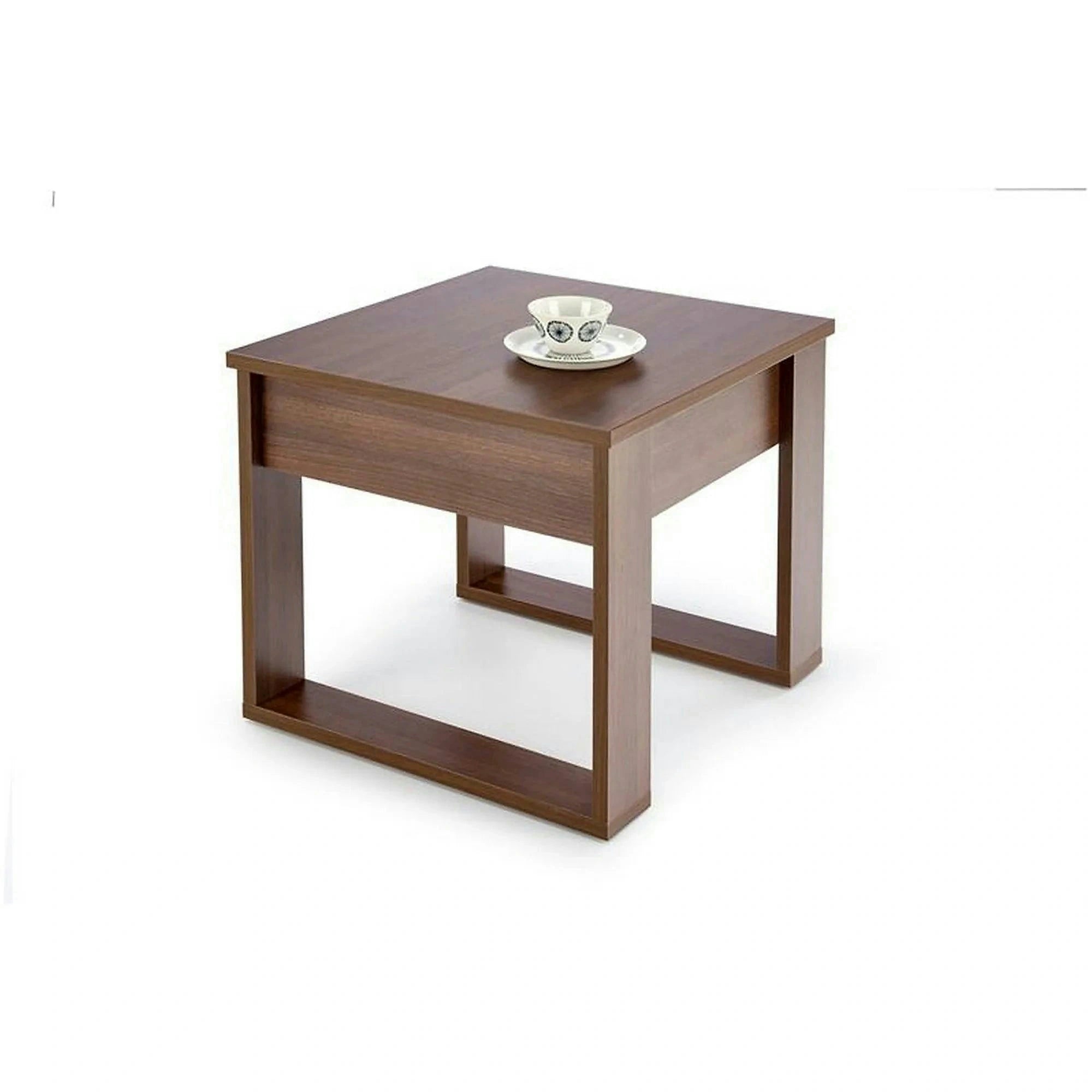 Masuta NEA KWADRAT, nuc inchis, PAL furniruit, 60x60x52 cm