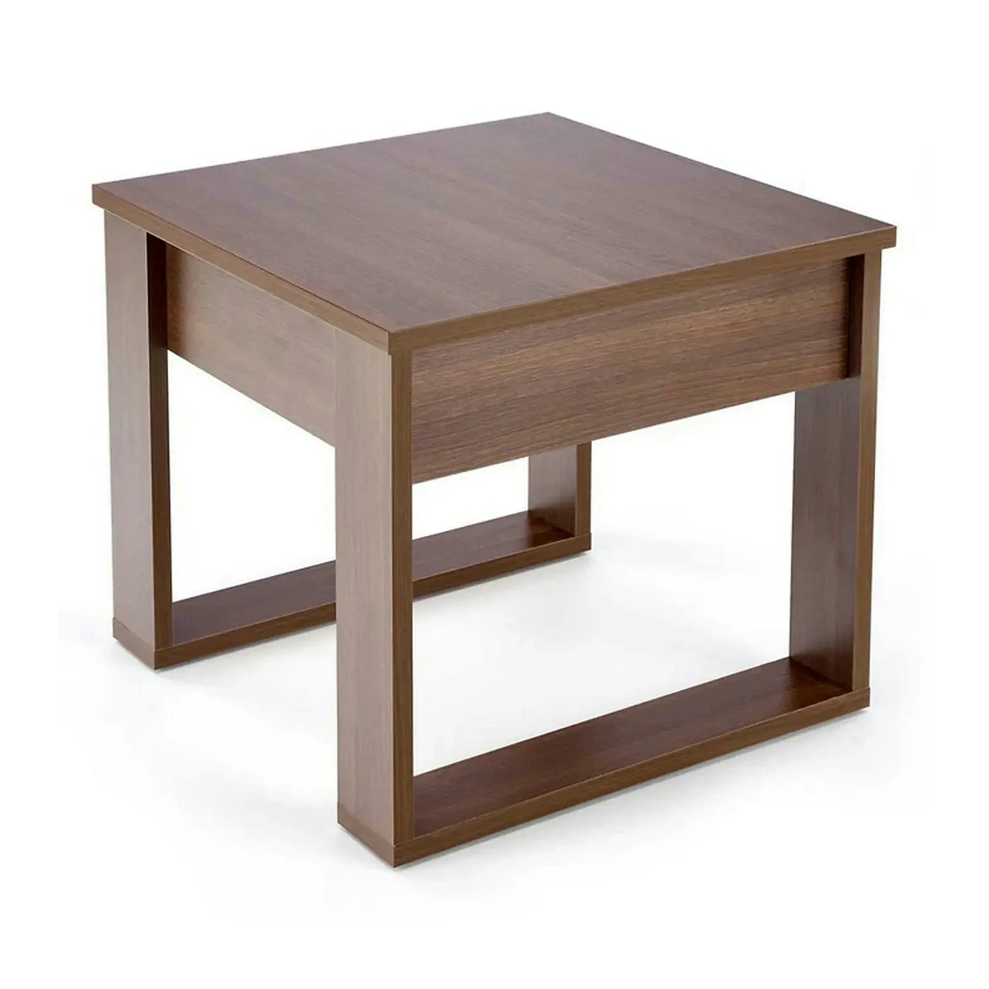 Masuta NEA KWADRAT, nuc inchis, PAL furniruit, 60x60x52 cm