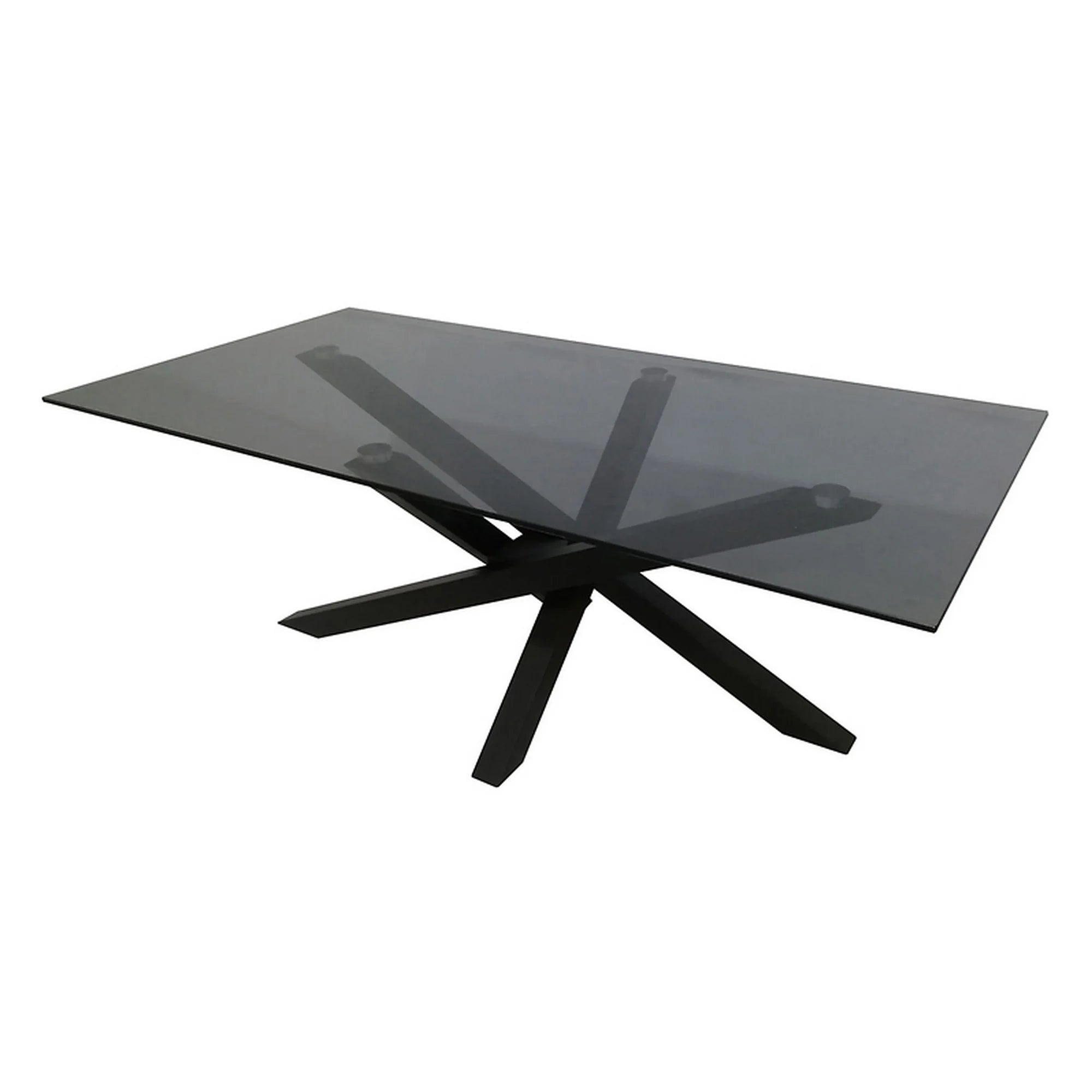 Masuta OHIO, negru fumuriu/negru, sticla securizata/metal, 120x60x45 cm