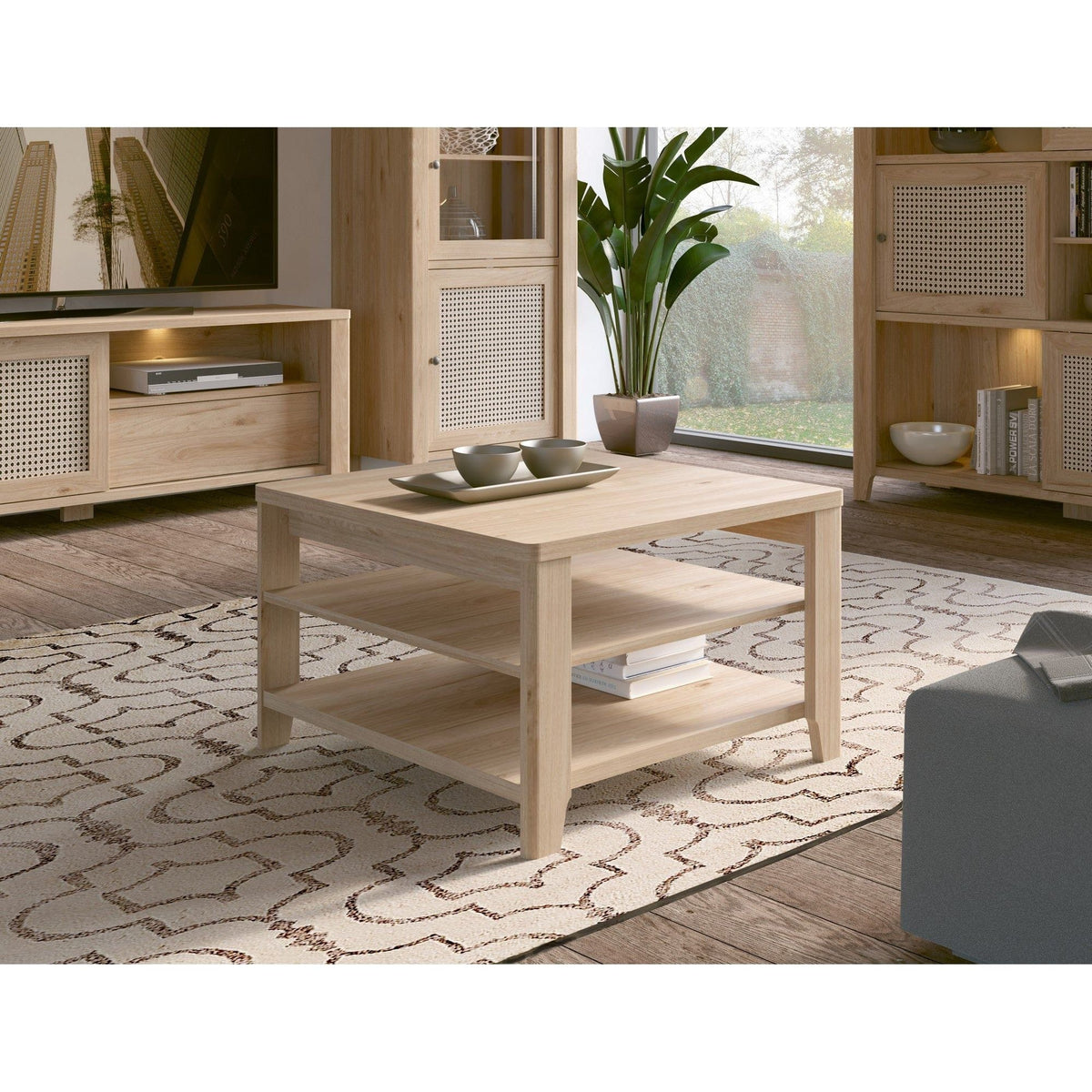 Masuta PARILLA, stejar, PAL laminat, 68x68x44 cm