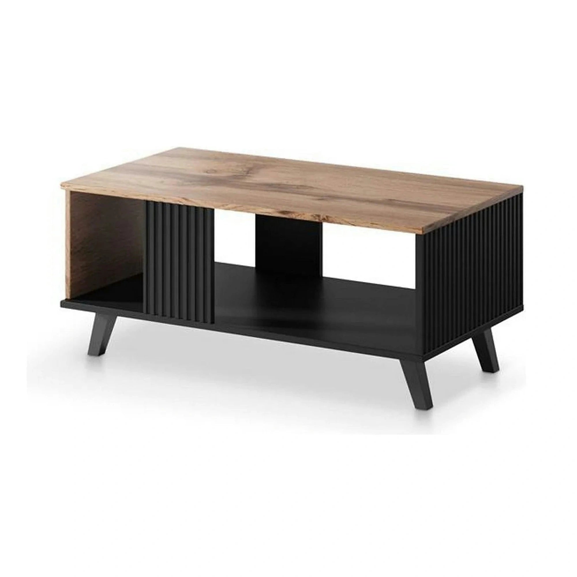 Masuta RANDOM, stejar/negru, PAL, 92x50x40 cm