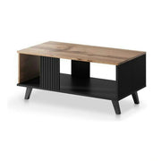 Masuta RANDOM, stejar/negru, PAL, 92x50x40 cm
