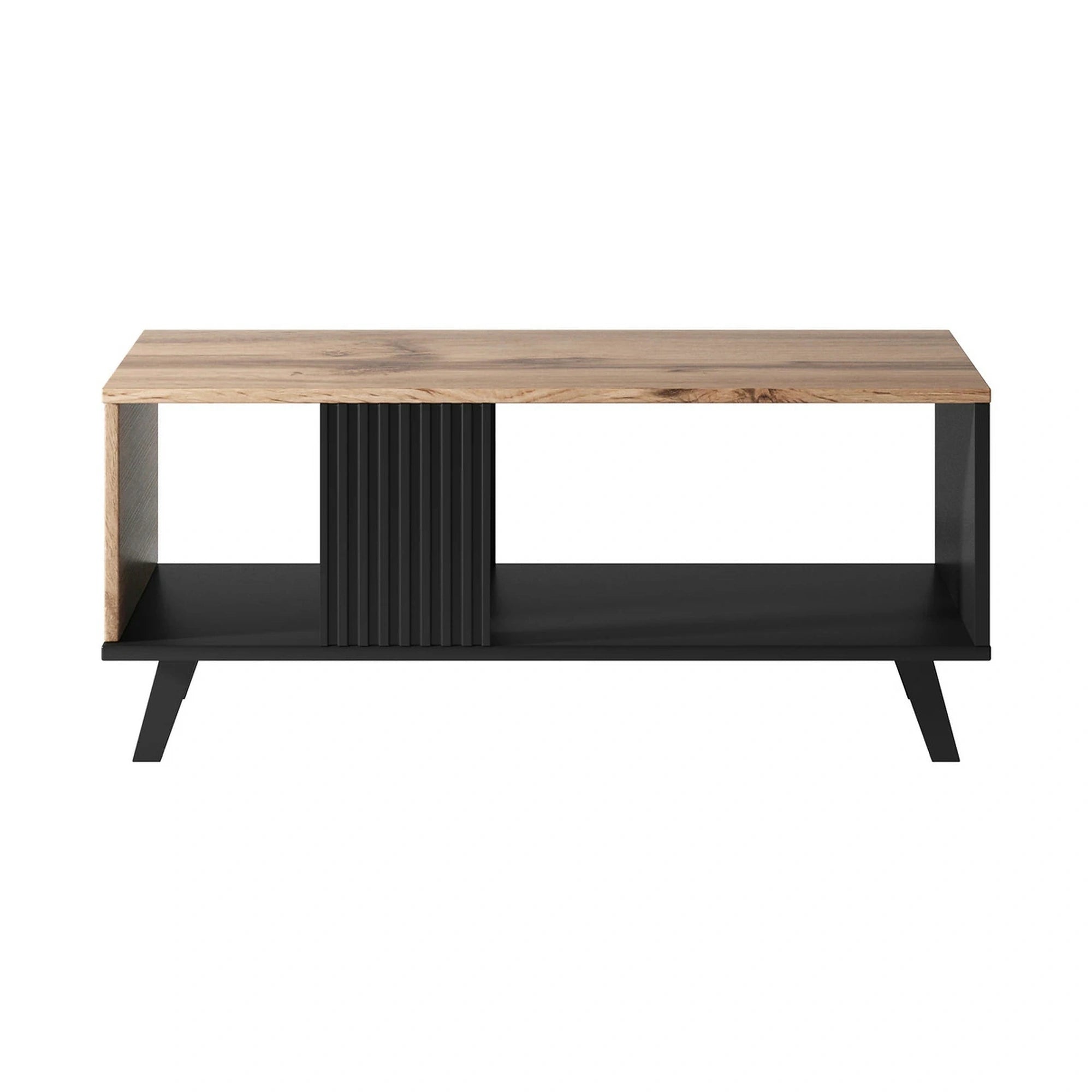 Masuta RANDOM, stejar/negru, PAL, 92x50x40 cm