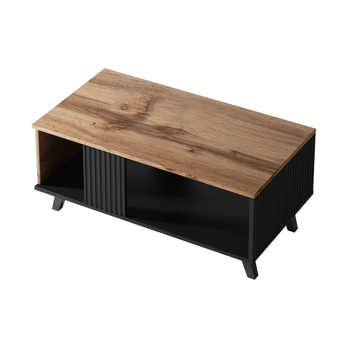 Masuta RANDOM, stejar/negru, PAL, 92x50x40 cm