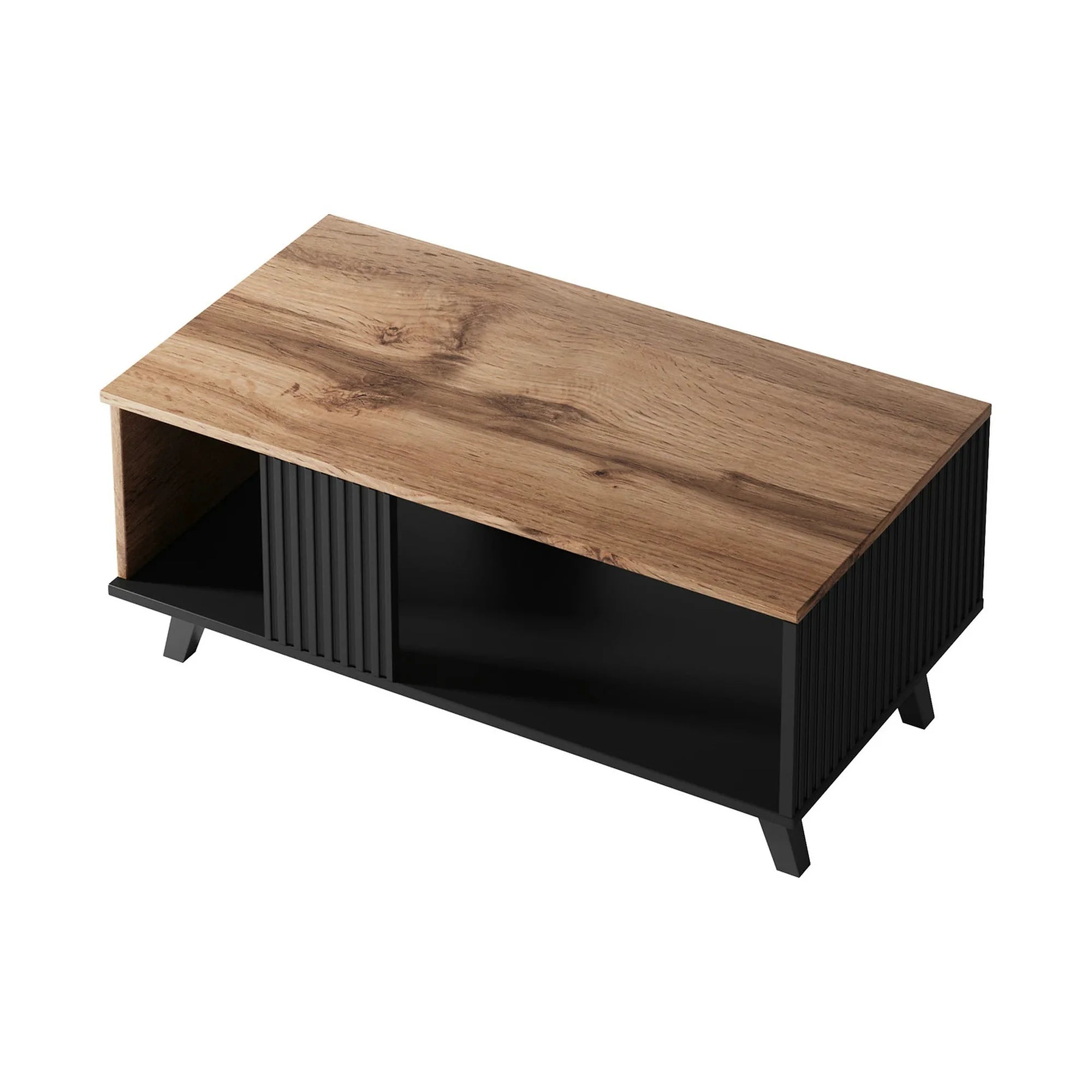 Masuta RANDOM, stejar/negru, PAL, 92x50x40 cm