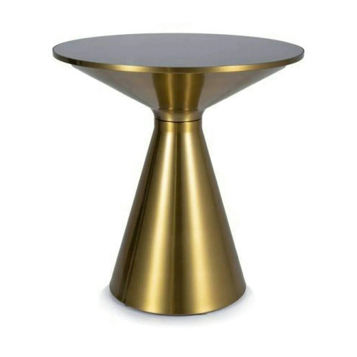Masuta SETI, negru/auriu, sticla/metal, 50x50x53 cm