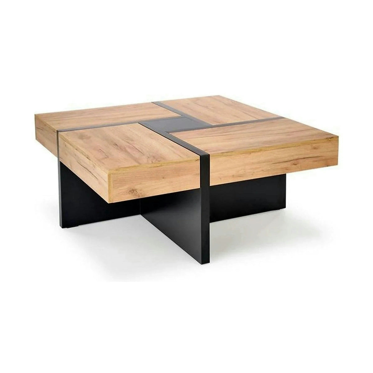 Masuta SEVILLA, negru/stejar craft, PAL, 100x100x47 cm