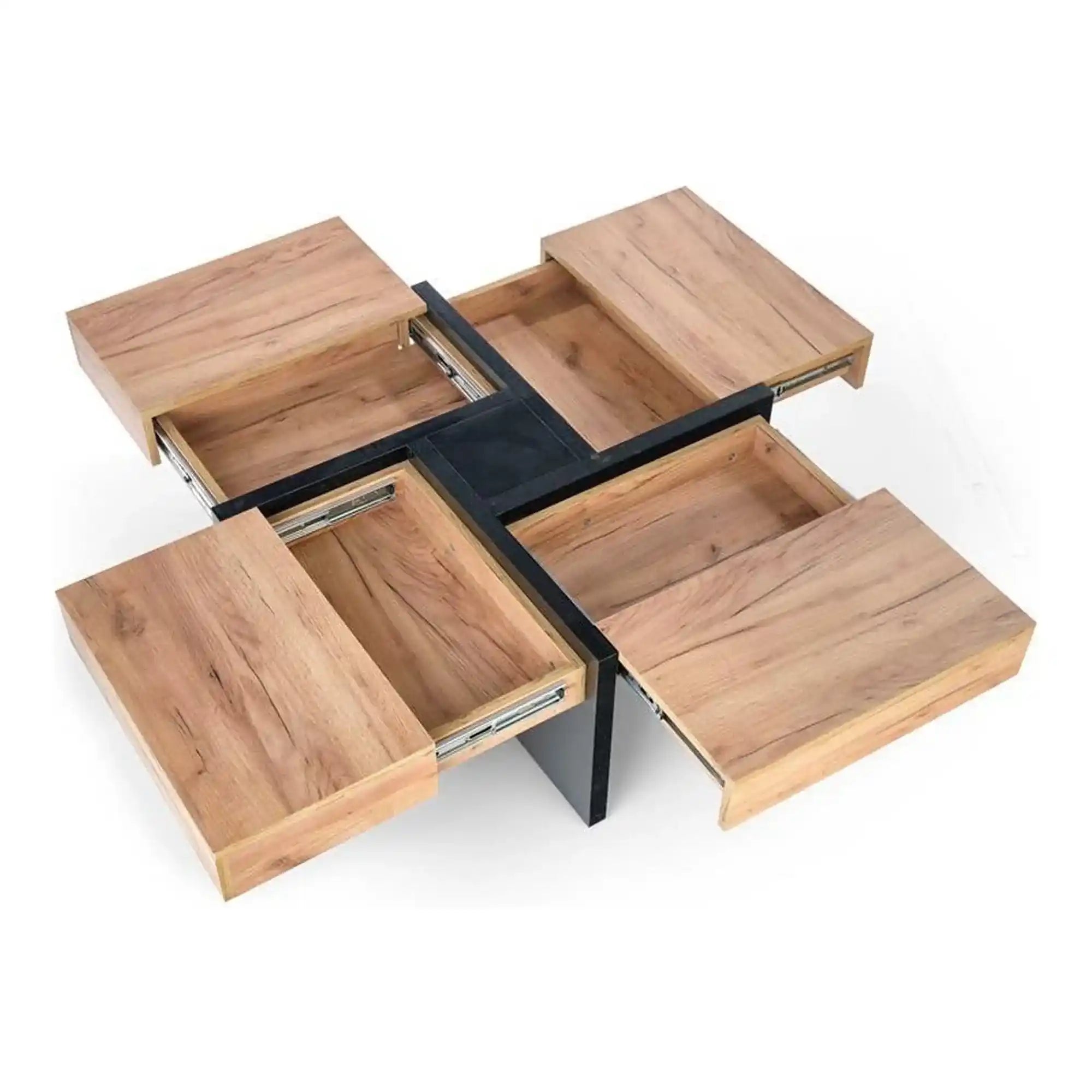 Masuta SEVILLA, negru/stejar craft, PAL, 100x100x47 cm