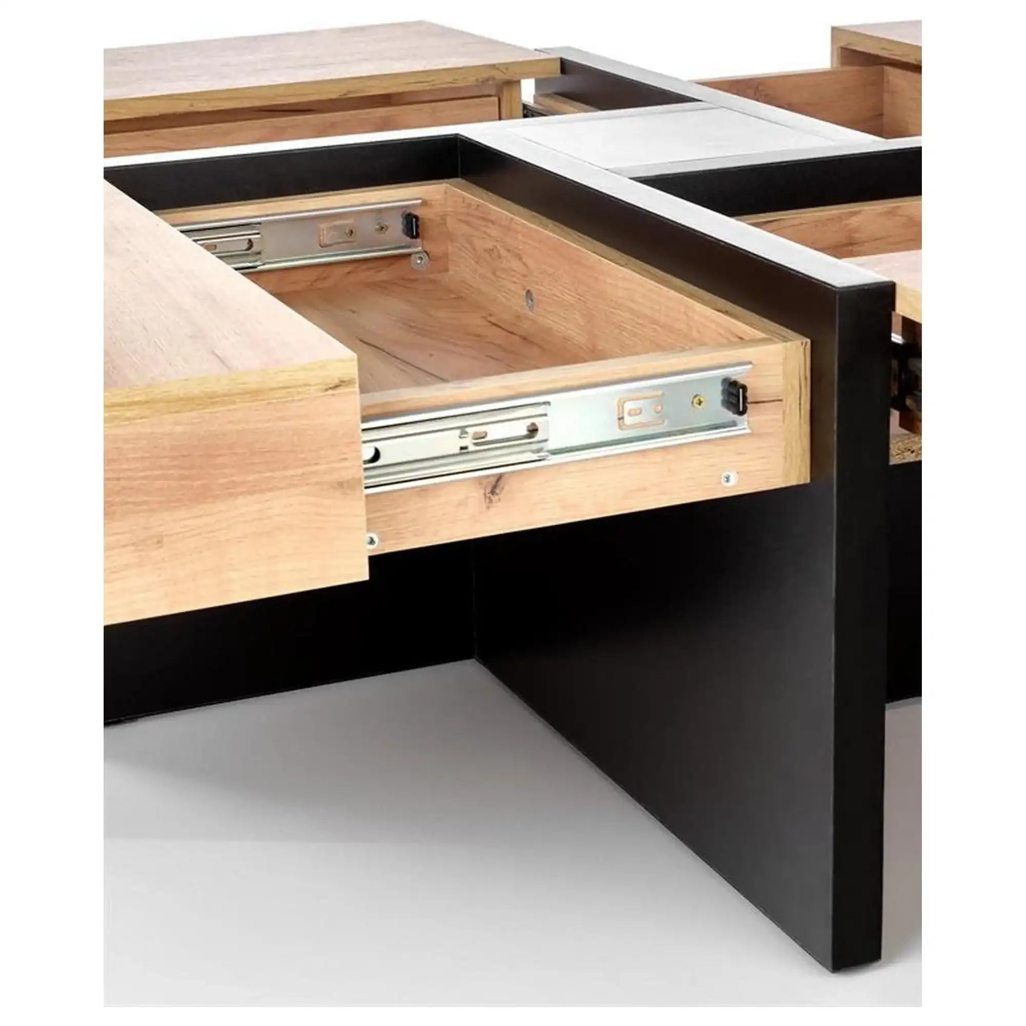 Masuta SEVILLA, negru/stejar craft, PAL, 100x100x47 cm