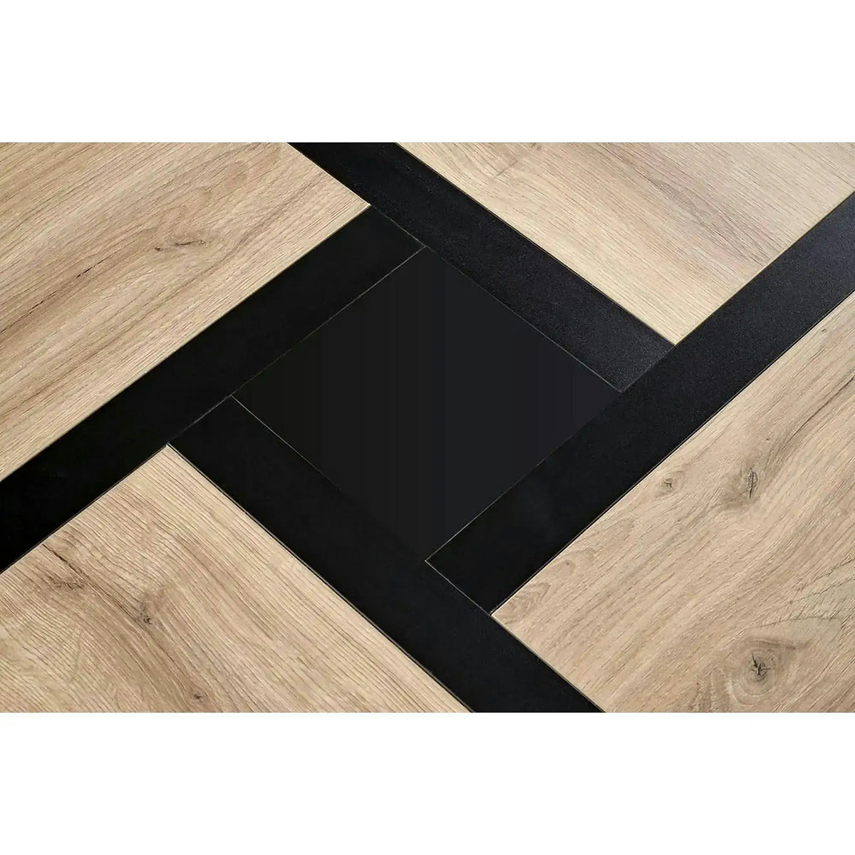 Masuta SEVILLA S, stejar/negru, PAL laminat, 80x80x47 cm