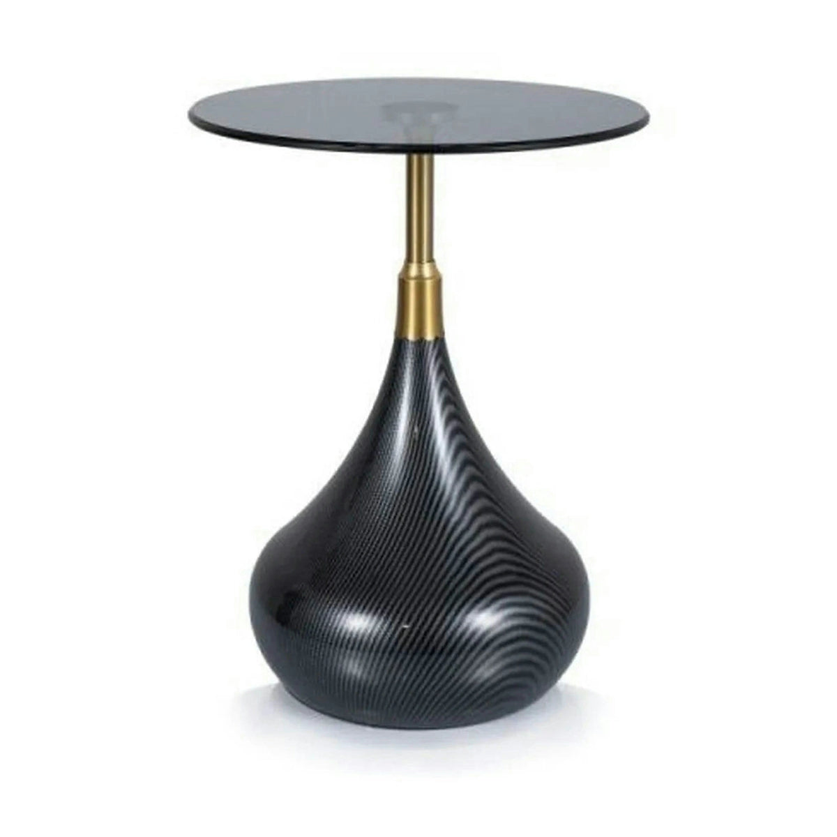 Masuta TAURUS, negru/auriu, sticla/metal, 40x40x54 cm