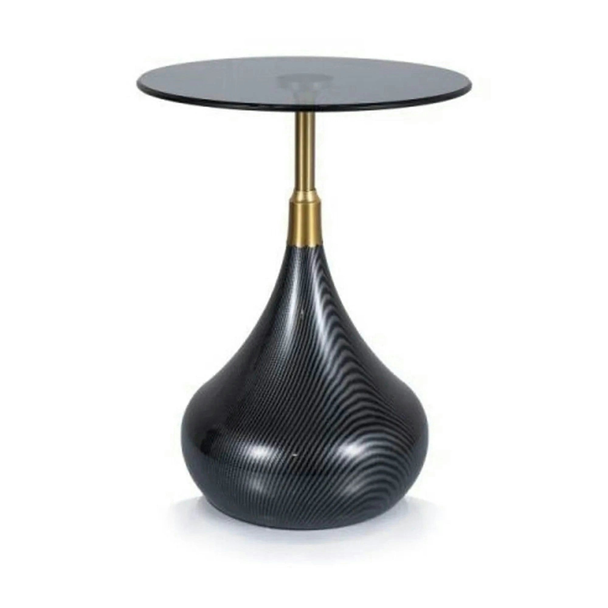 Masuta TAURUS, negru/auriu, sticla/metal, 40x40x54 cm
