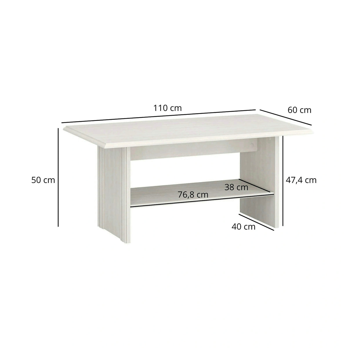Masuta TIFFANY II, grej, PAL laminat, 110x60x50 cm