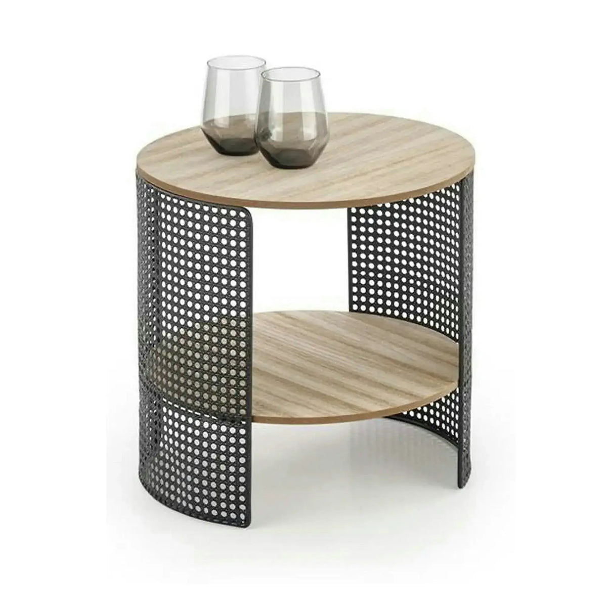 Masuta TRAFICA, stejar natural/negru, 41x41x41 cm