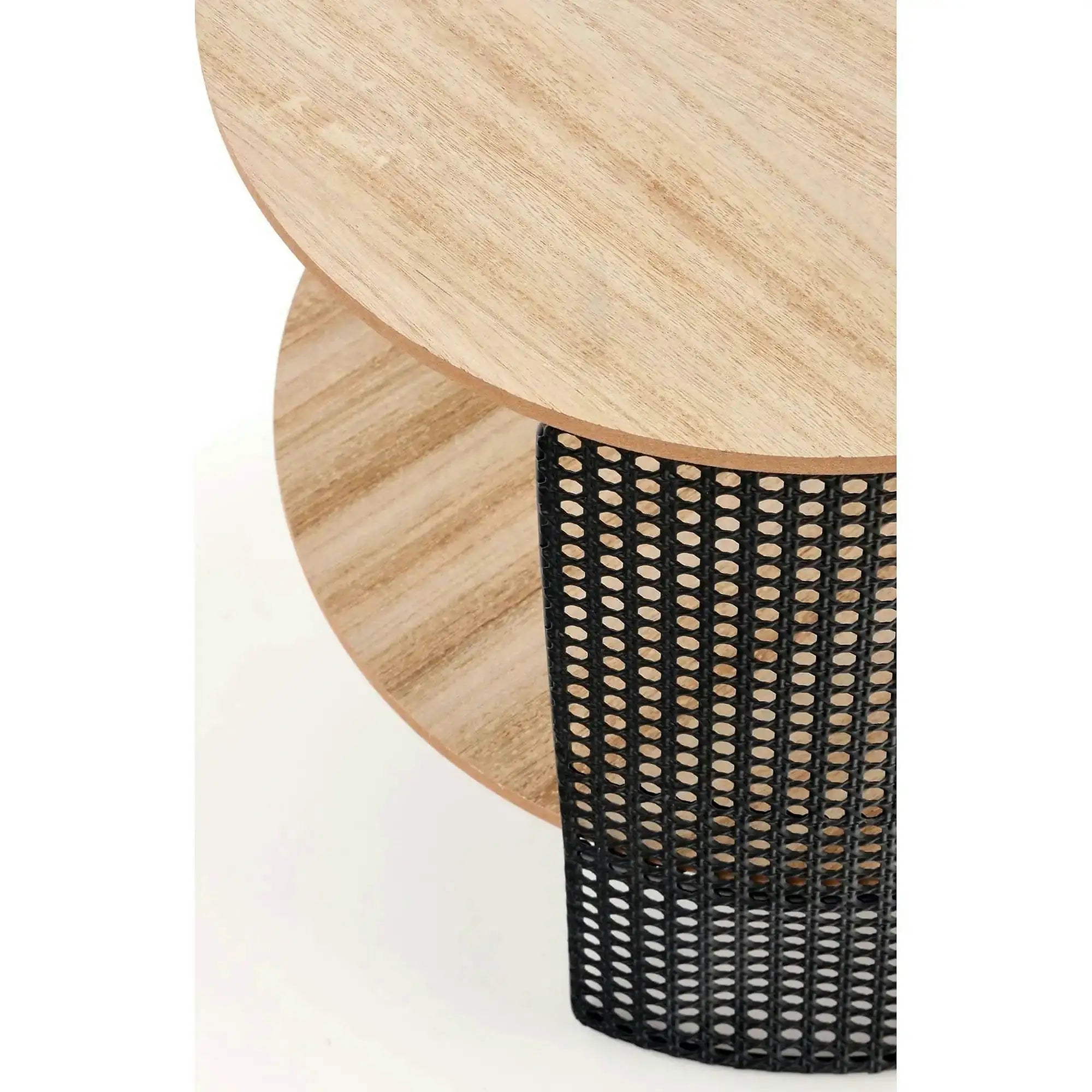 Masuta TRAFICA, stejar natural/negru, 41x41x41 cm