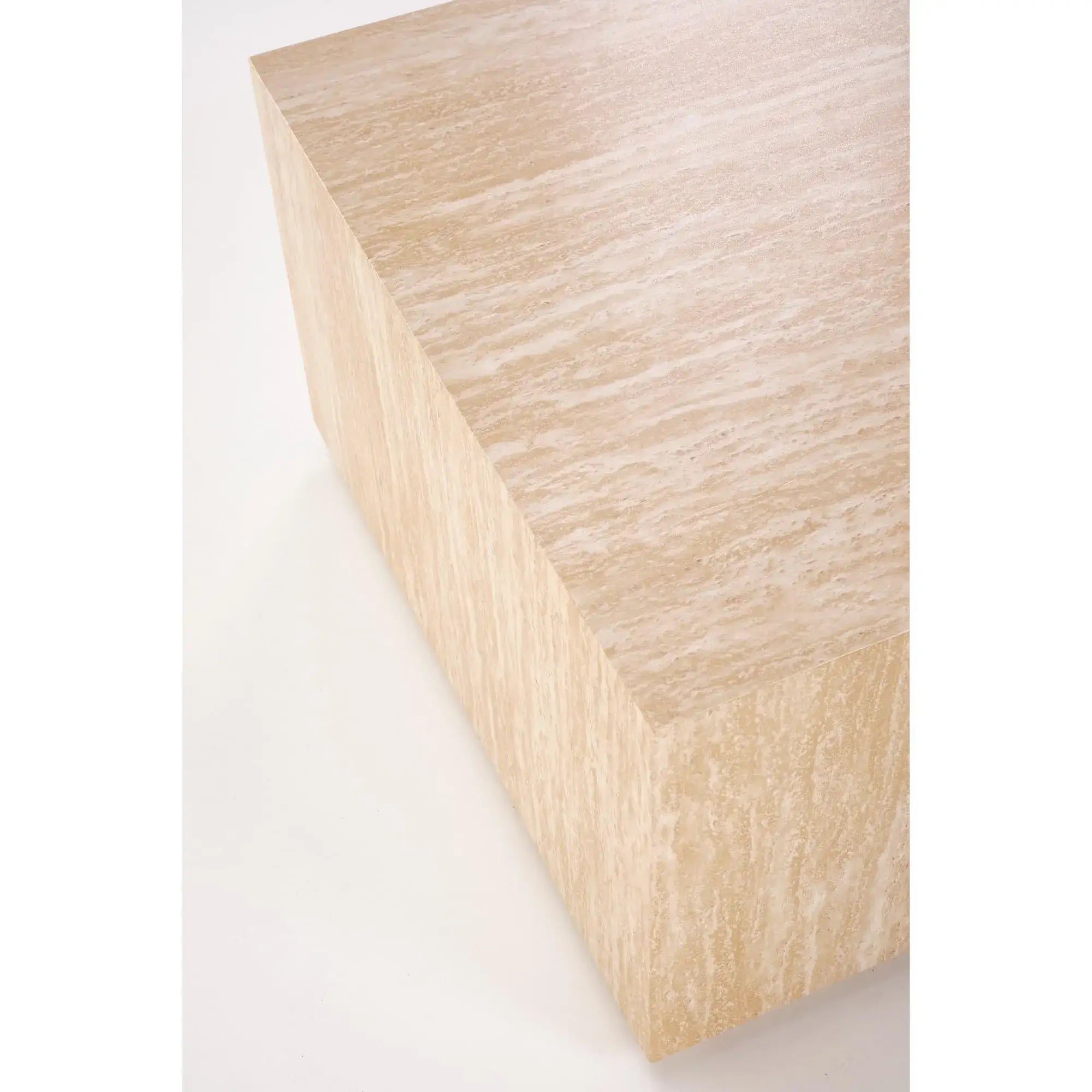 Masuta TRAVERTINO, efect de piatra travertin, 60x60x36 cm