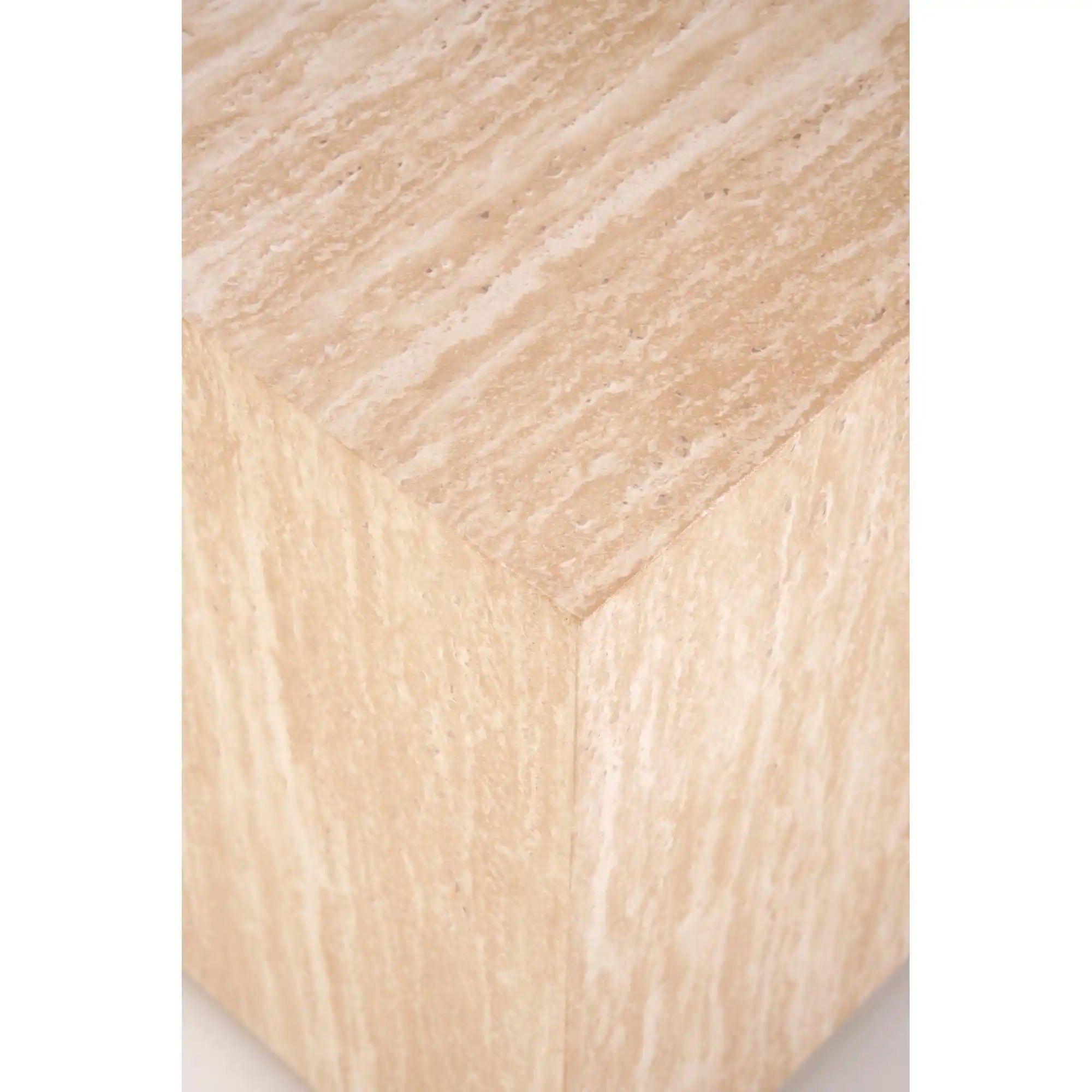 Masuta TRAVERTINO S, efect de piatra travertin, 45x45x45 cm