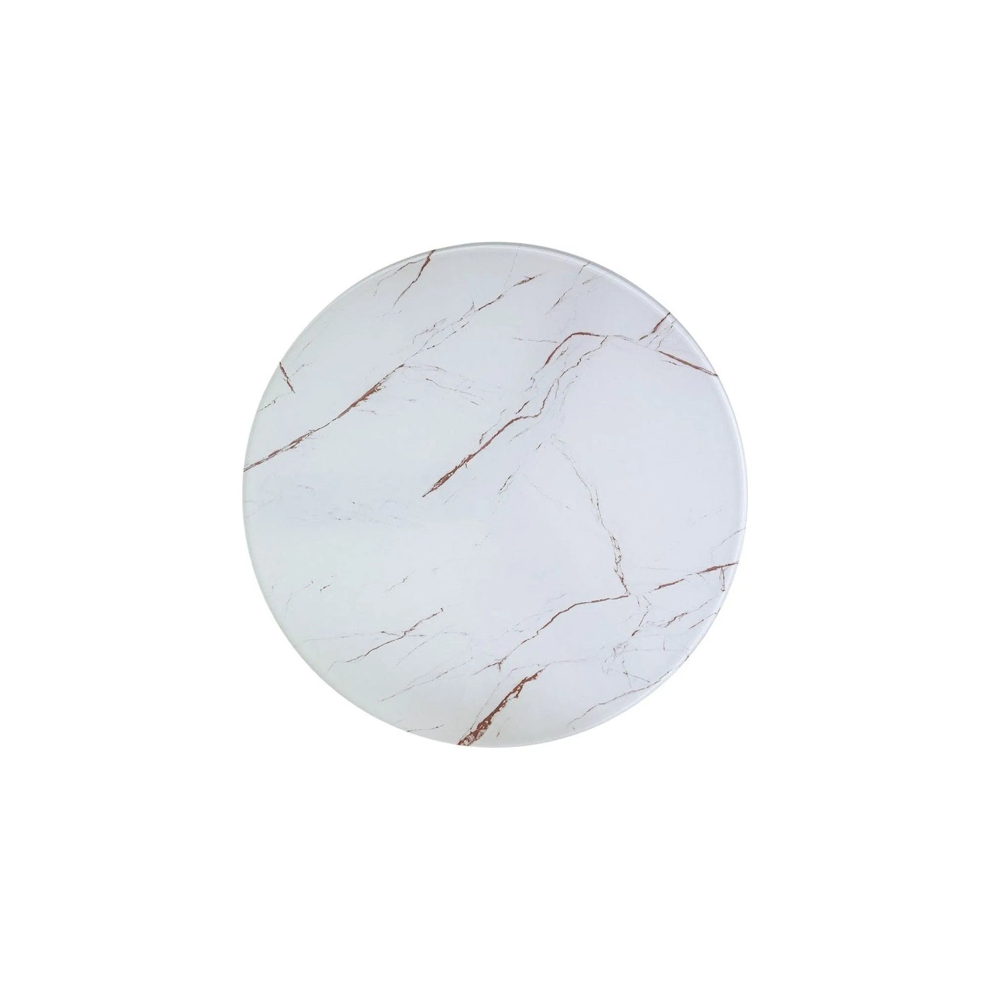 Masuta VEGA B, alb cu efect de marmura/negru/auriu, sticla/metal, 80x80x45 cm