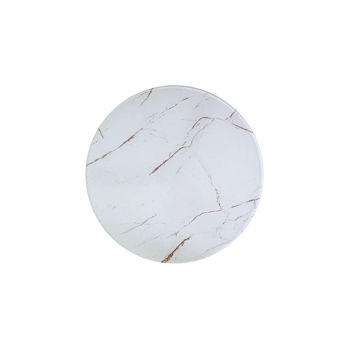 Masuta VEGA B, alb cu efect de marmura/negru/auriu, sticla/metal, 80x80x45 cm