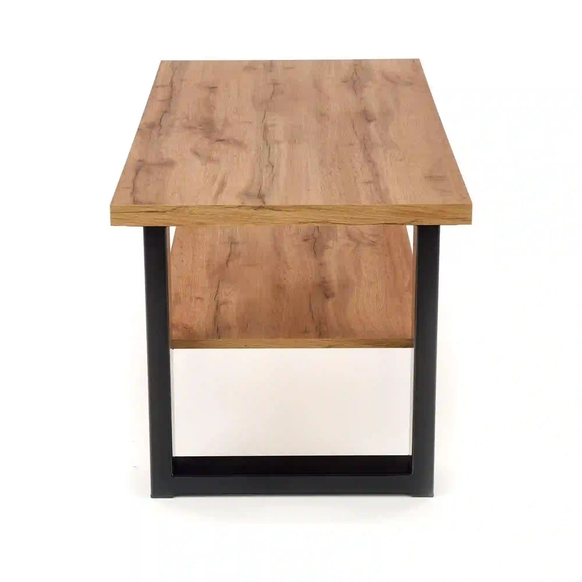 Masuta VENOM U, stejar/negru, furnir/metal, 120x60x50 cm