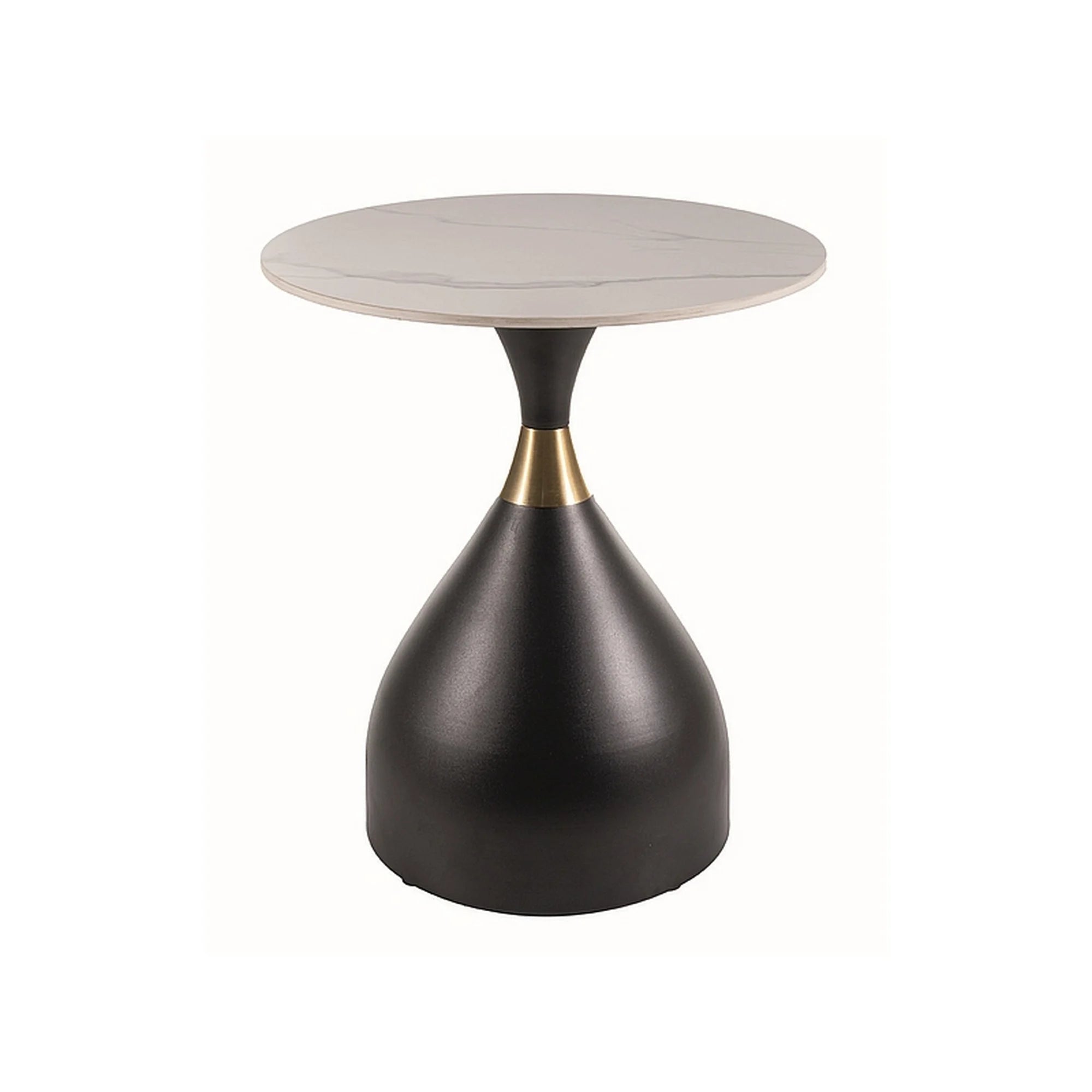 Masuta VIRGO, negru/alb/auriu, ceramica/metal, 50x50x57 cm