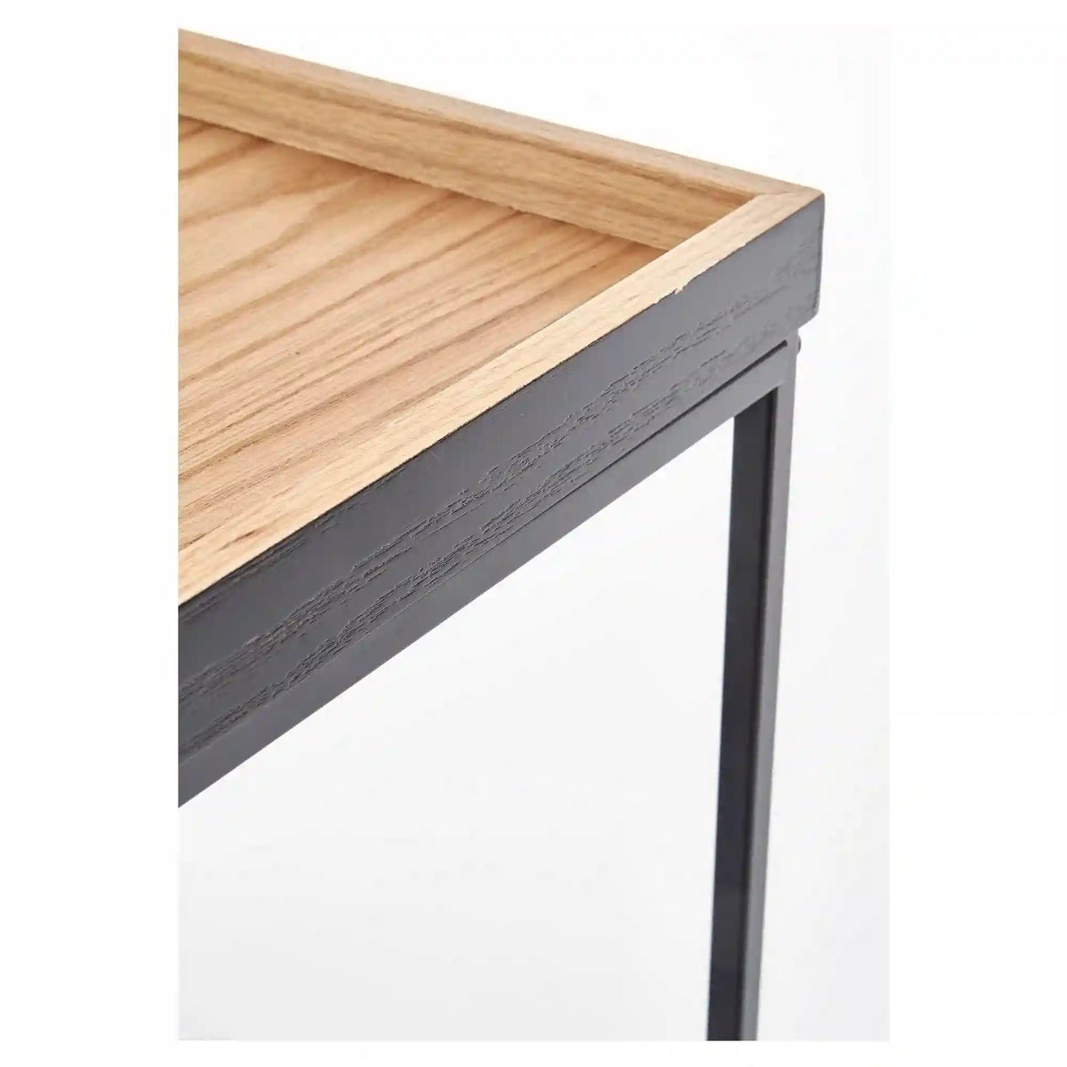 Masuta YAVA, stejar natural/negru, 42x42x49 cm