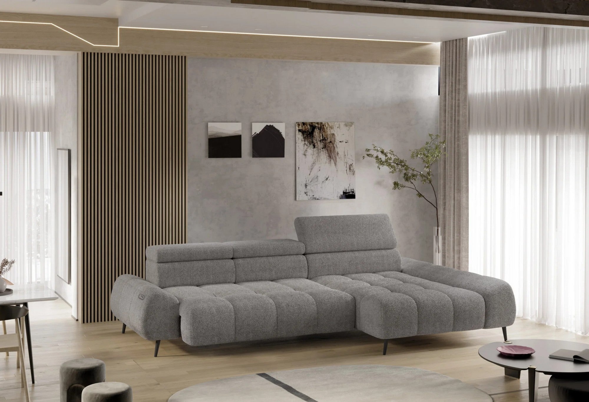 Coltar MAVEL S, personalizabil materiale Gama Oferta Avantaj, cu reglaj electric, 292x176x100 cm