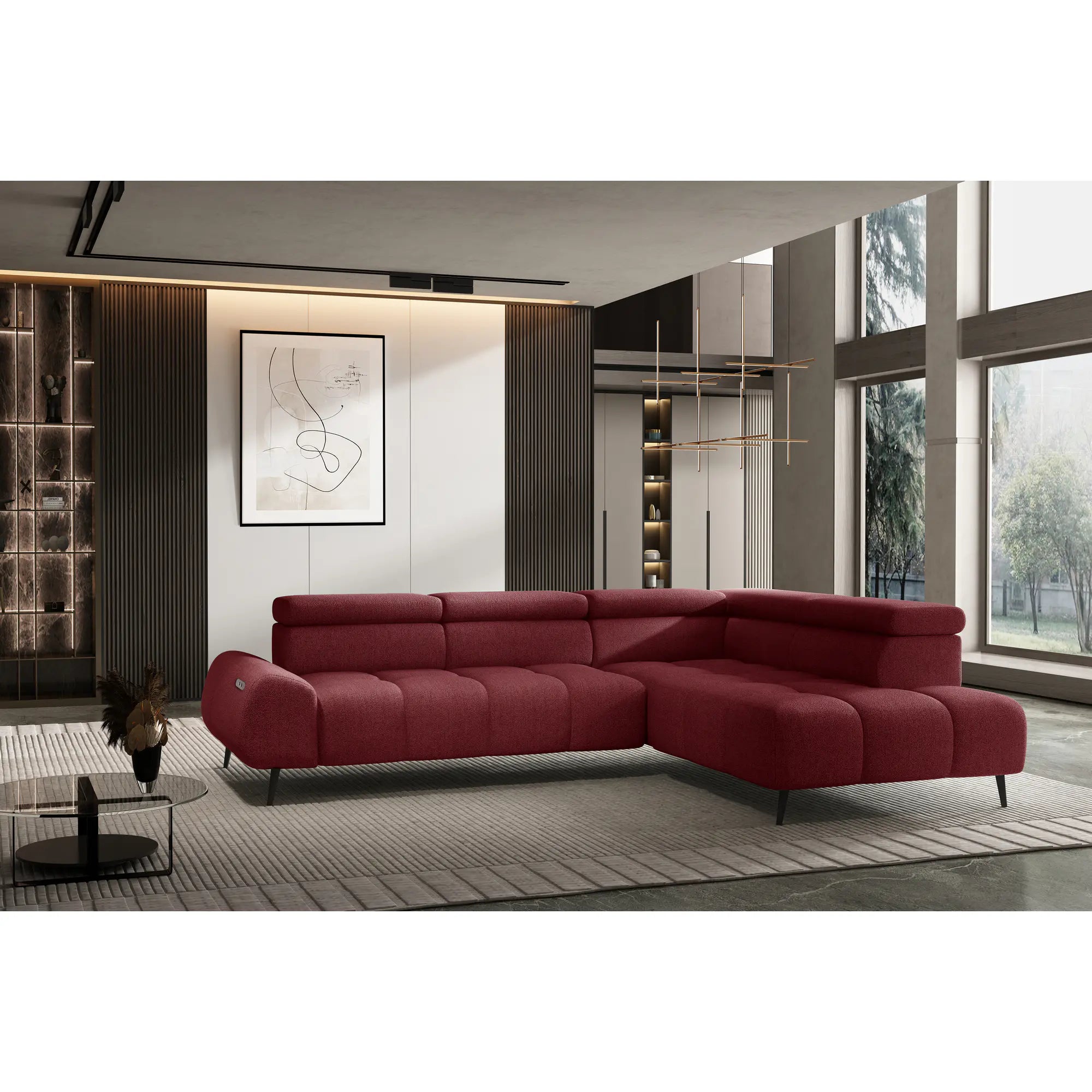 Coltar MAVEL L, personalizabil materiale Gama Premium, cu reglaj electric, 271x208x106 cm
