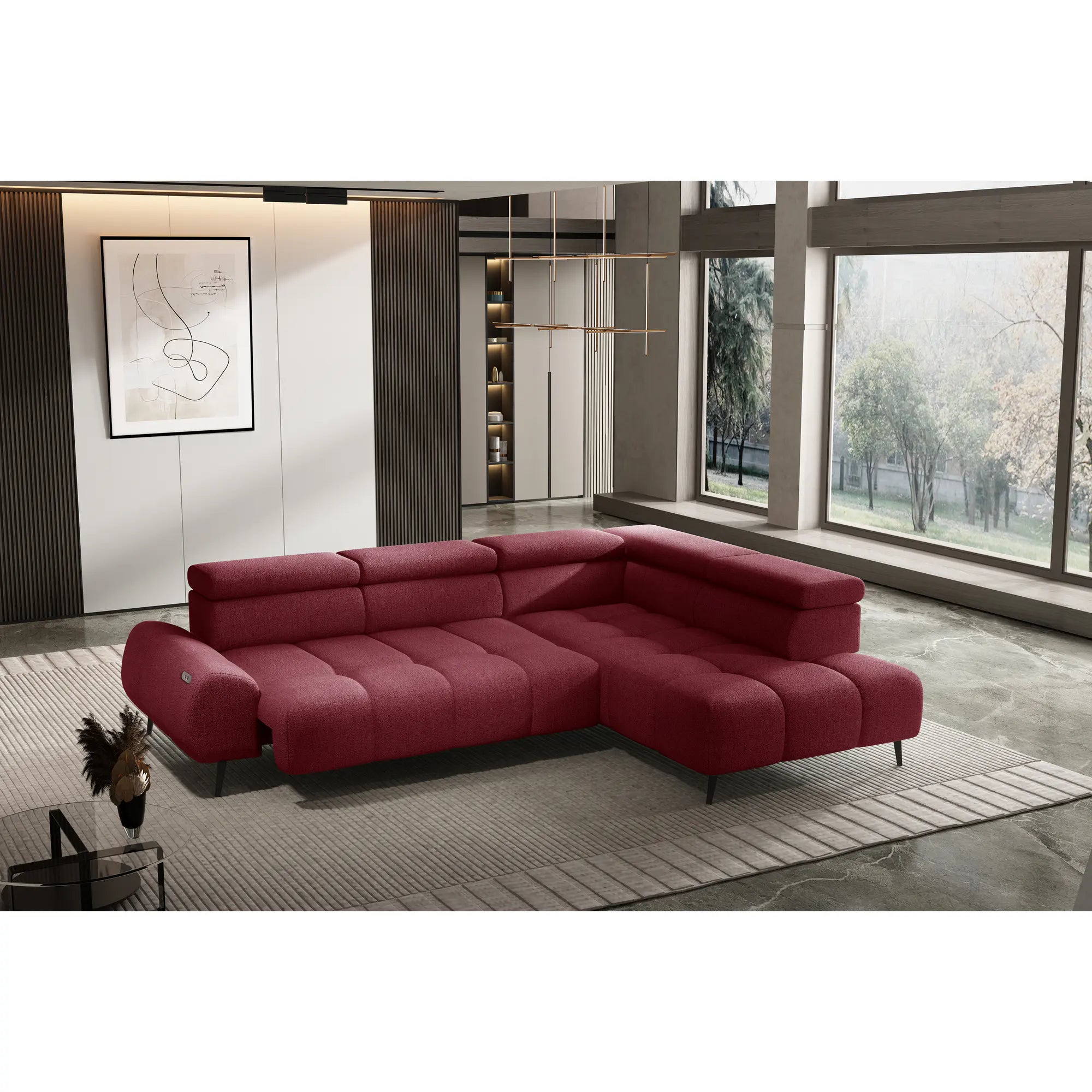 Coltar MAVEL L, personalizabil materiale Gama Premium, cu reglaj electric, 271x208x106 cm