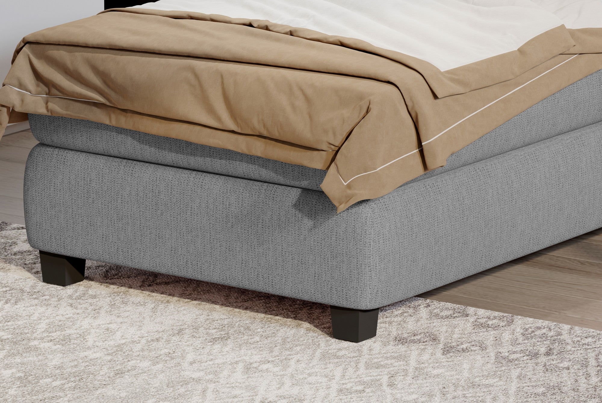 Pat boxspring MAYA 90x200, personalizabil materiale Gama Premium, cu saltele si topper