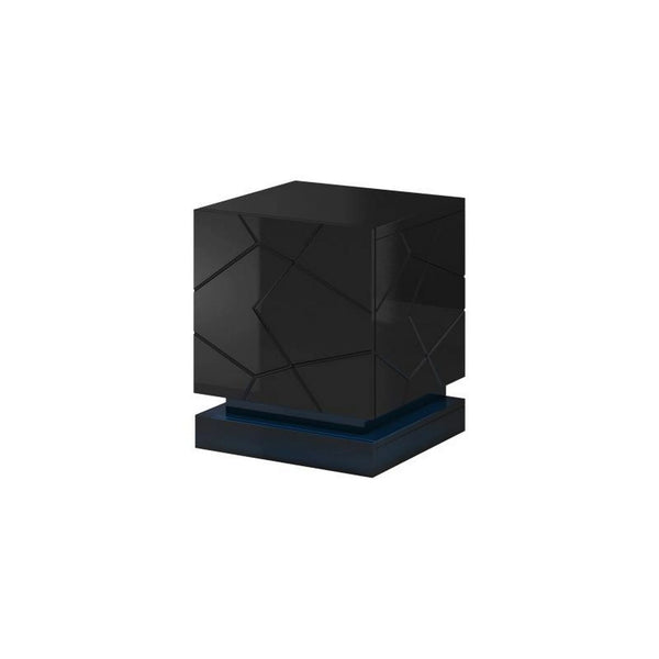 Set 2 noptiere QIU, negru, 46x42x53 cm