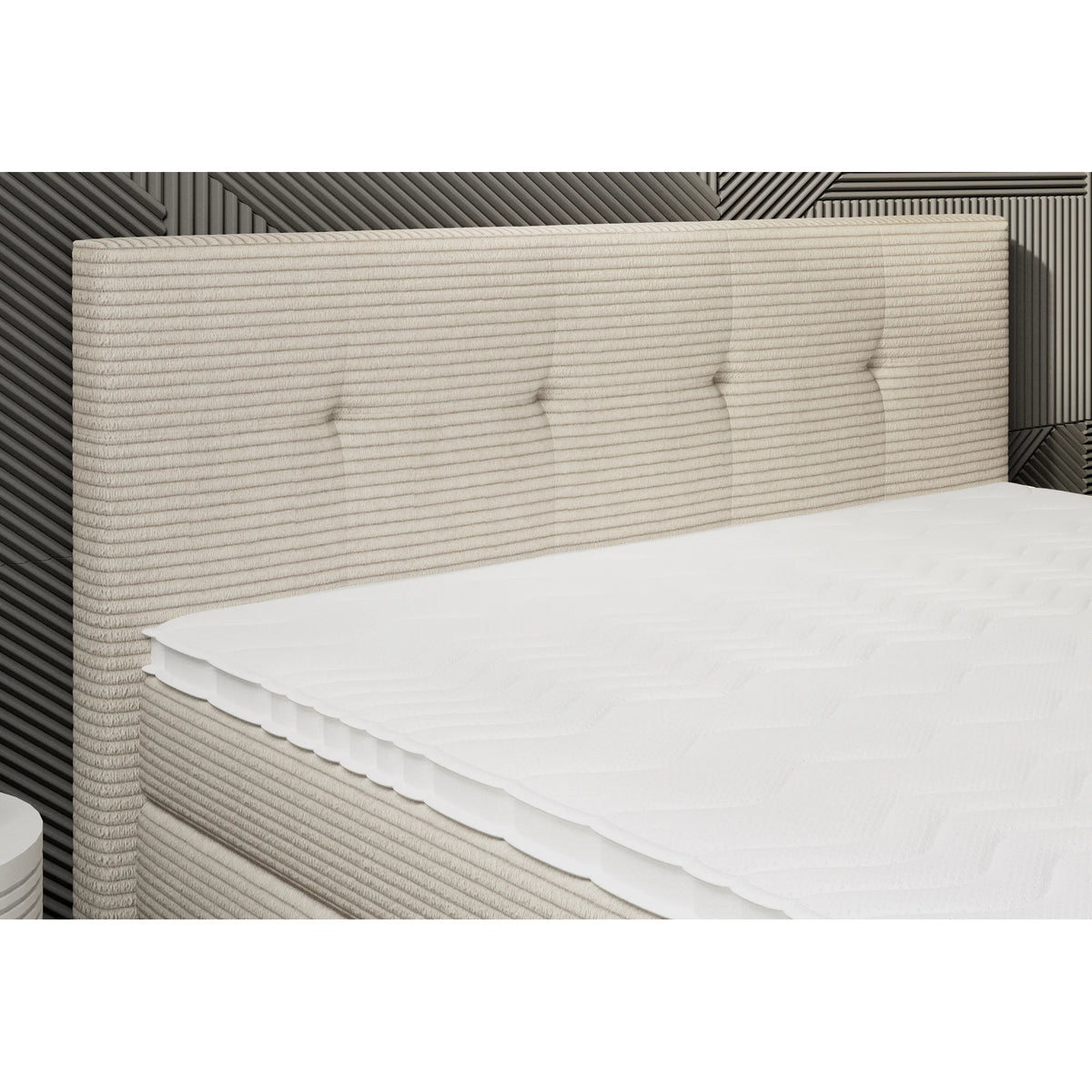 Pat boxspring MEDINO 180x200, personalizabil materiale Gama Premium, cu saltele, topper si lada pentru depozitare