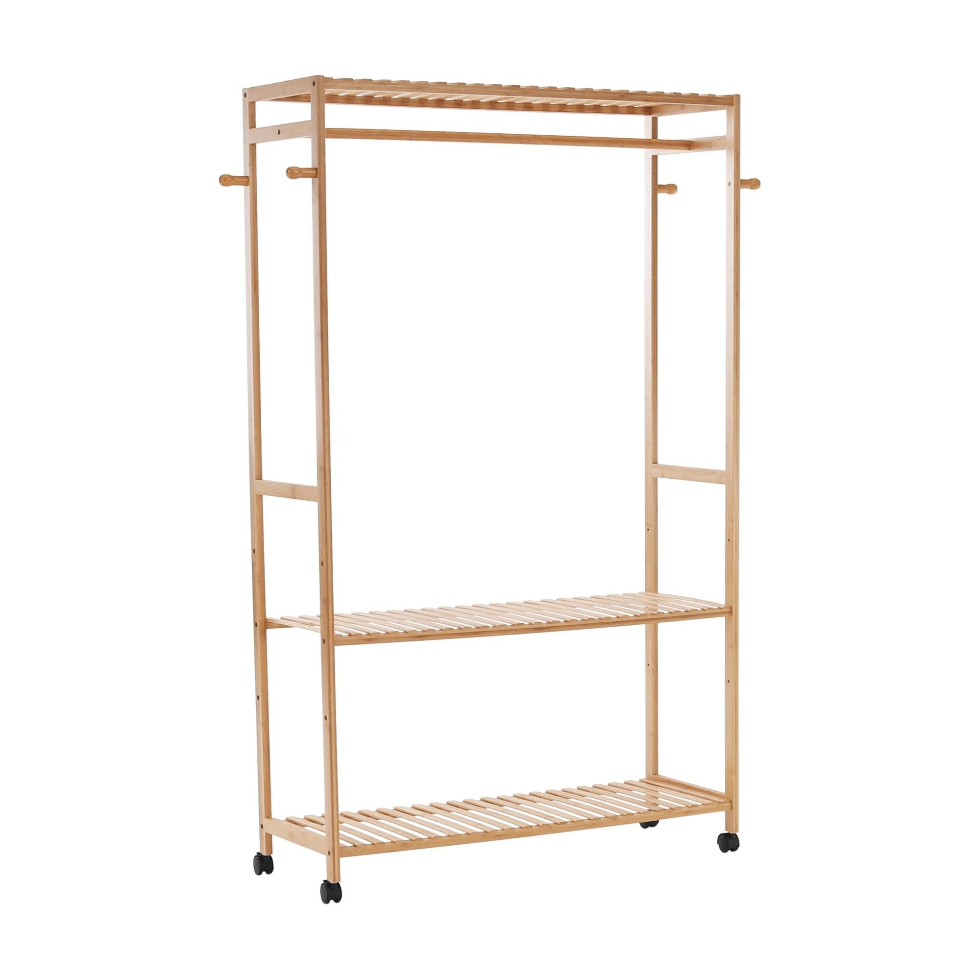 Suport umerase MELAR, stejar natural, bambus lacuit, 113x35x165 cm