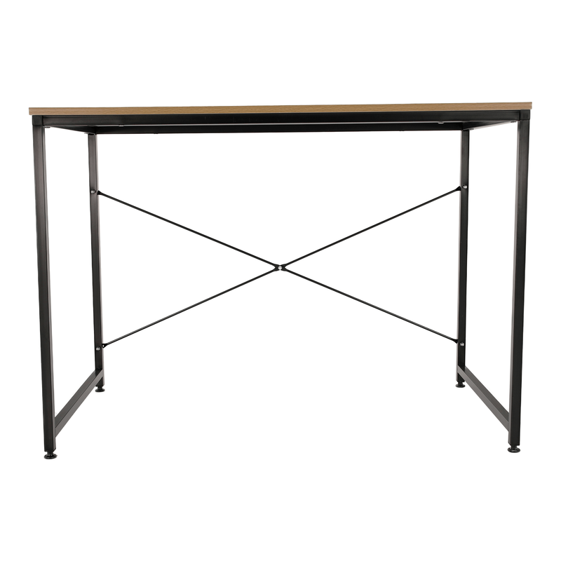 Masa birou MELLORA, stejar/negru, DTD laminat/metal, 100x60x72 cm