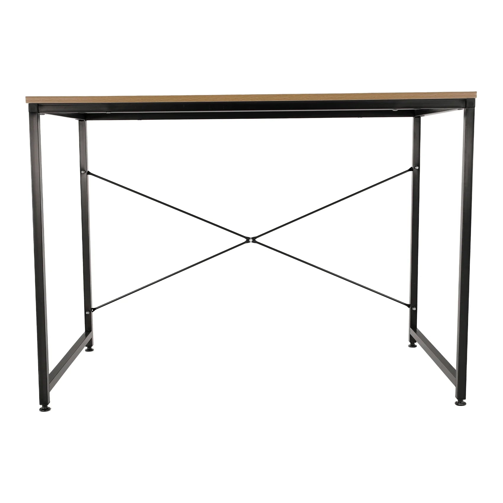 Masa birou MELLORA, stejar/negru, PAL laminat/metal, 120x60x72 cm